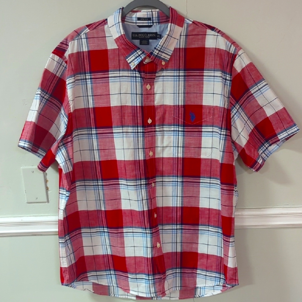 U.S. Polo Assn. Red Plaid Men's Shirt